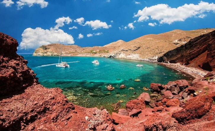 Rocky scenery in Cyclades islands