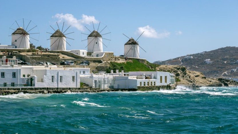 Windy Mykonos shores
