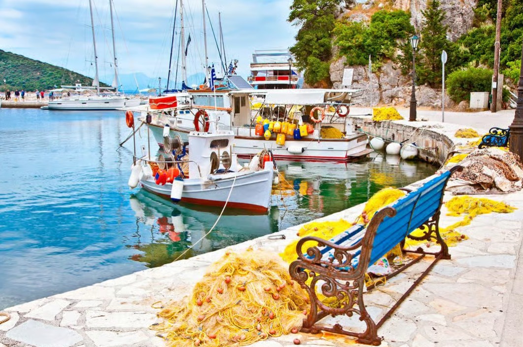 Trees near the sea, Skinos bay, Ionian Islands.