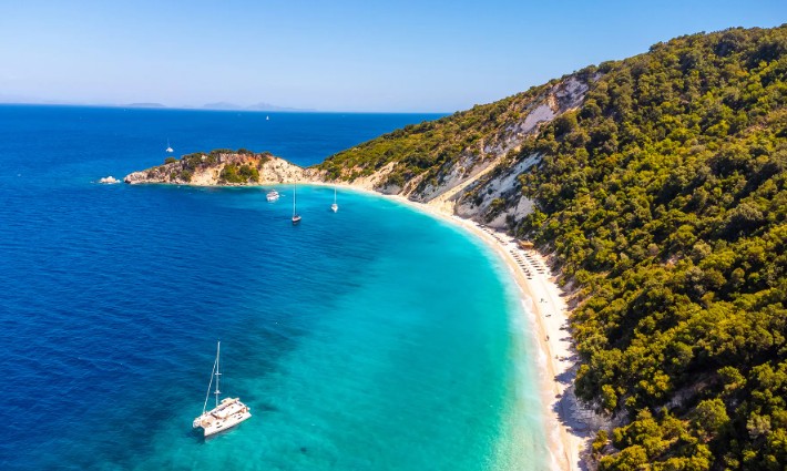 Rocky scenery in Cyclades islands