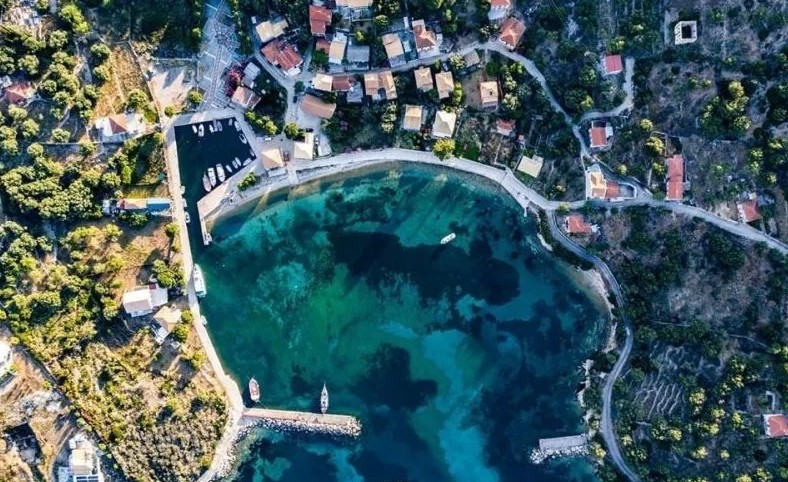 Aerial view of Kastos harbor