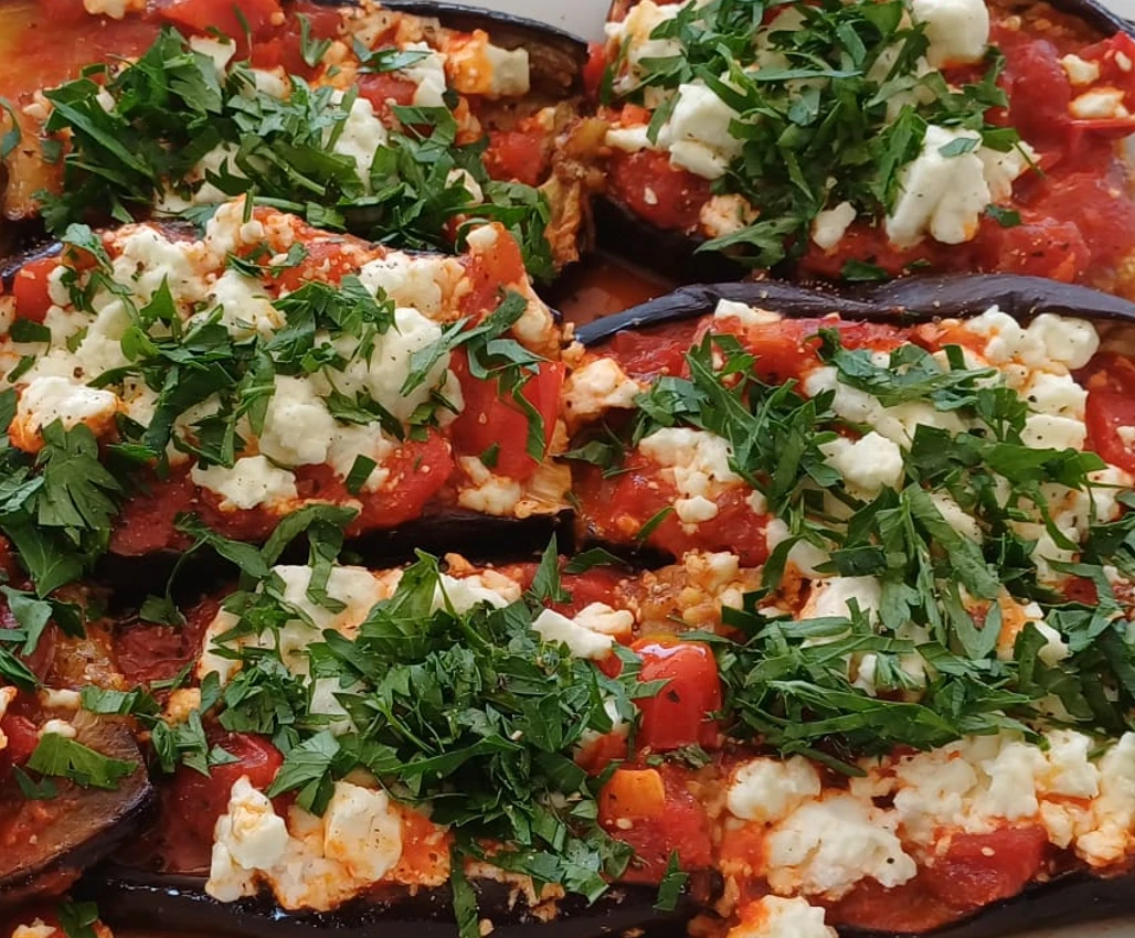 eggplant dish served onboard.