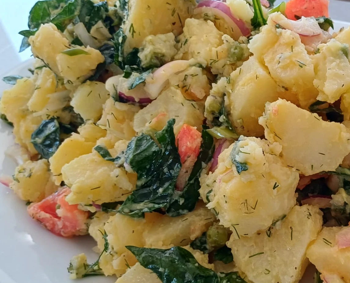 Potato salad served onboard