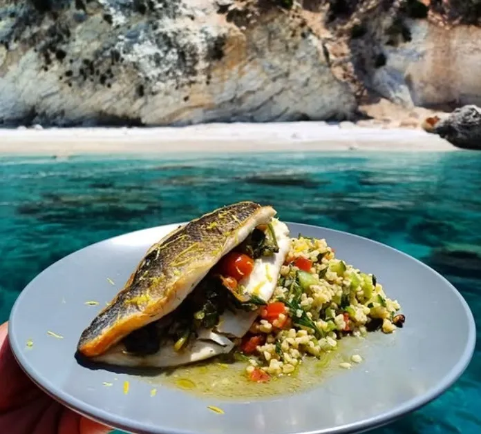 seabream dish served onboard