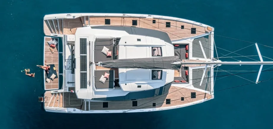 aerial view of Fountaine Pajot Samana 59 catamaran