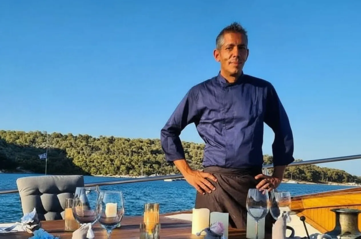 Yacht chef Nikos Tsakalos.